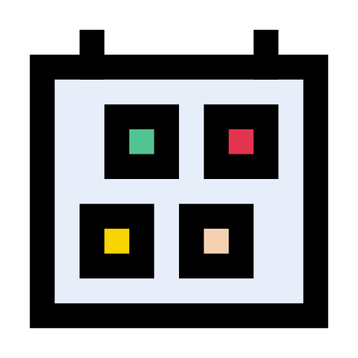 calendario Vector Stall Lineal Color icono