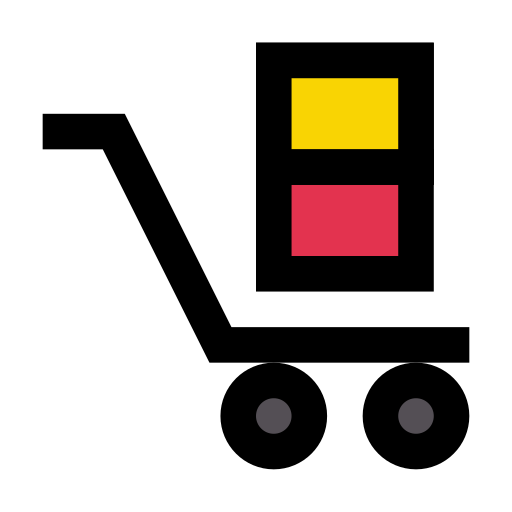 Trolley Vector Stall Lineal Color icon
