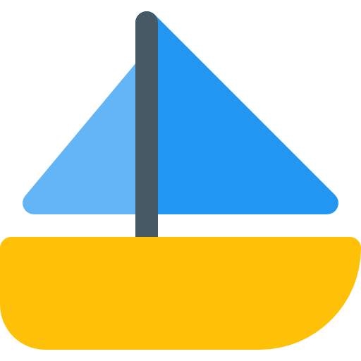 Sail boat Pixel Perfect Flat icon