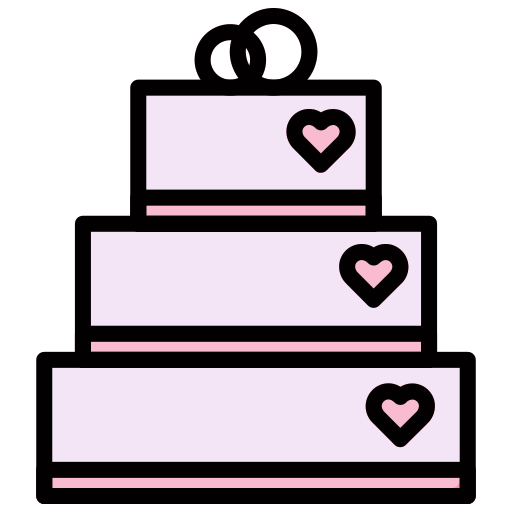 pastel de bodas Generic Outline Color icono
