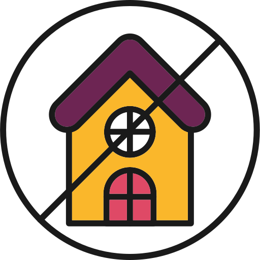geen huis Generic Outline Color icoon