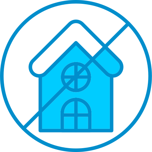 No house Generic Blue icon
