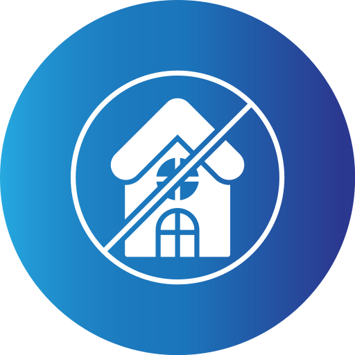 No house Generic Blue icon