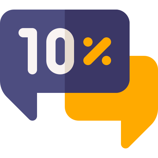 10 percent Basic Rounded Flat icon