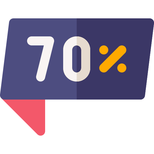 70 percent Basic Rounded Flat icon