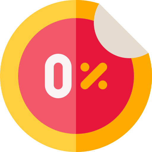 0 procent Basic Rounded Flat icoon