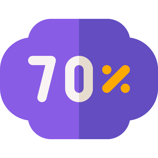 70 процентов Basic Rounded Flat иконка
