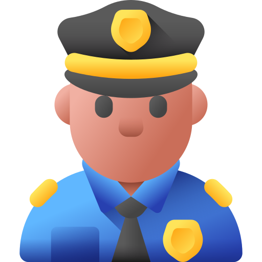 policía 3D Color icono
