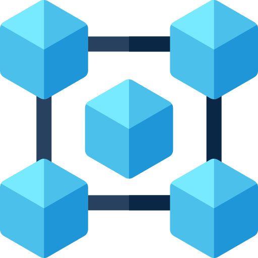 cadena de bloques Basic Rounded Flat icono
