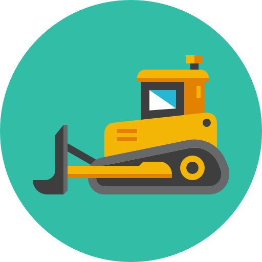 bulldozer Chanut is Industries Flat Circular icoon