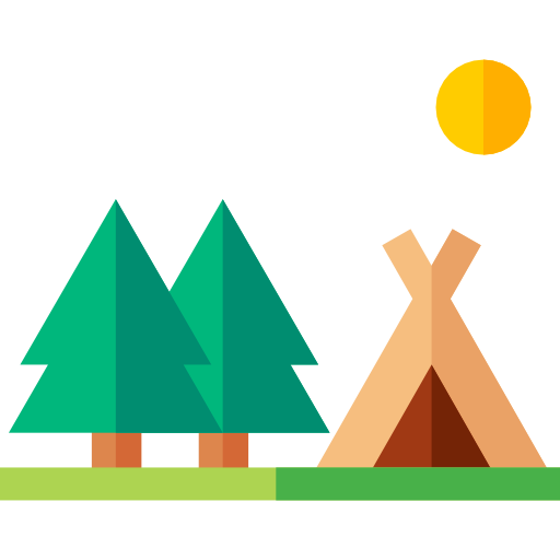 Camping Basic Straight Flat icon