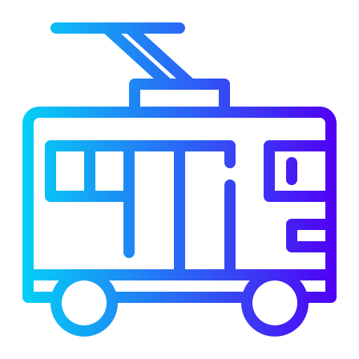 Trolley bus Super Basic Rounded Gradient icon