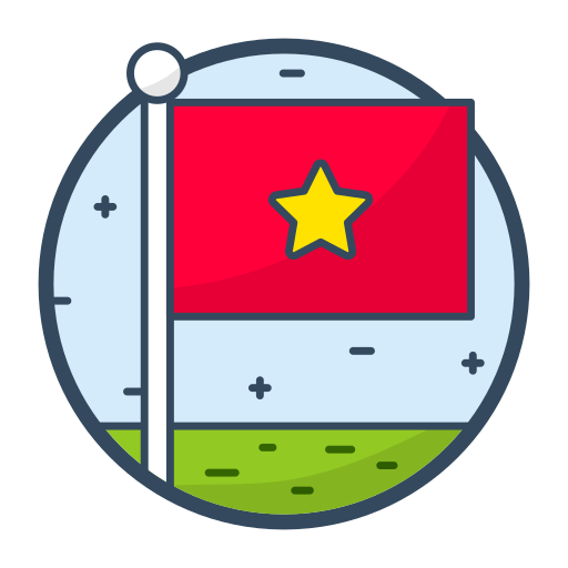 land vlag Generic Outline Color icoon