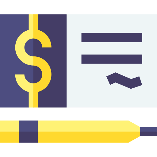 cheque bancario Basic Straight Flat icono
