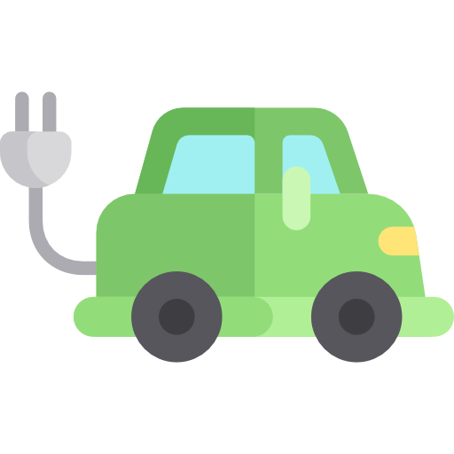 coche eléctrico Kawaii Flat icono