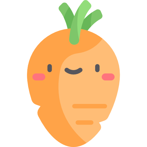 Морковь Kawaii Flat иконка