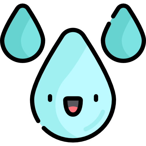 water Kawaii Lineal color icoon