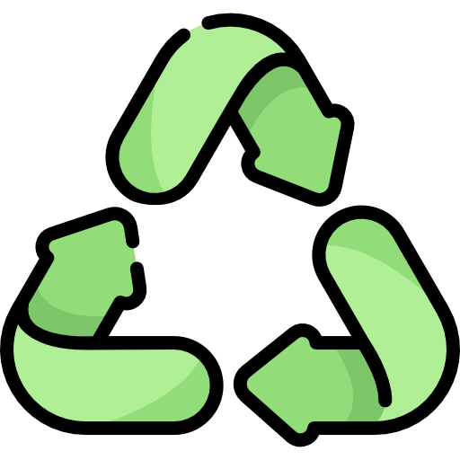 reciclaje Kawaii Lineal color icono