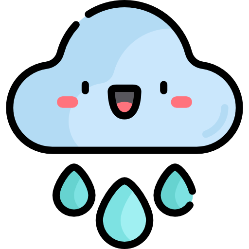 piovere Kawaii Lineal color icona