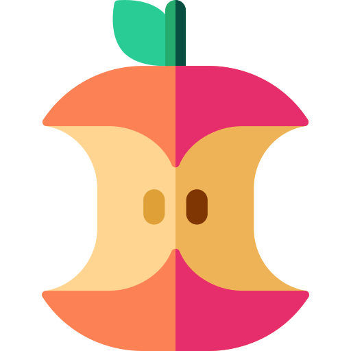 morso di mela Basic Rounded Flat icona