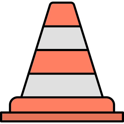 Дорожный конус Generic Thin Outline Color иконка