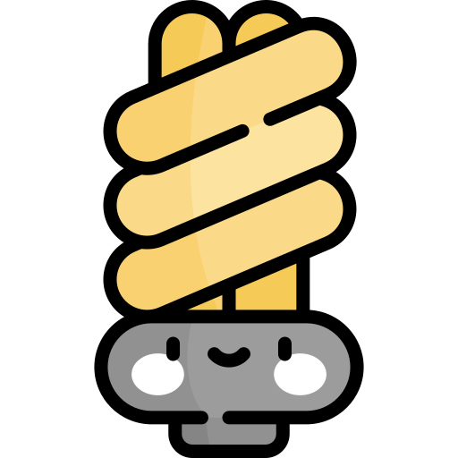 Light bulb Kawaii Lineal color icon