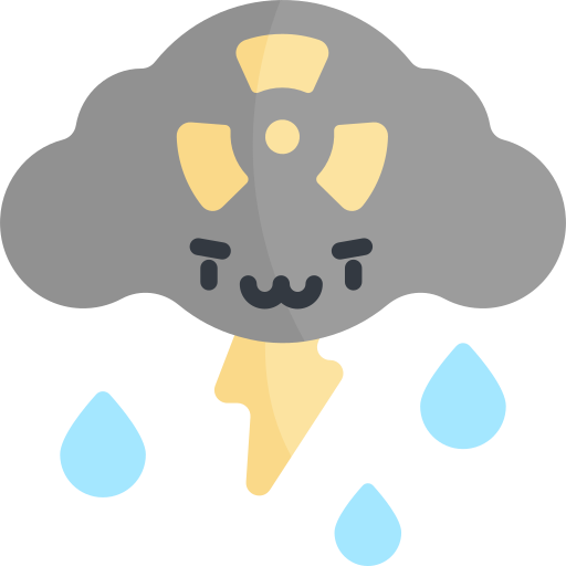 lluvia ácida Kawaii Flat icono