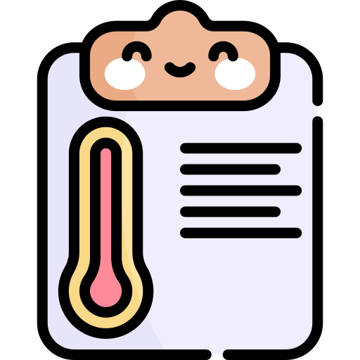temperatura Kawaii Lineal color icono