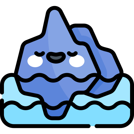 iceberg Kawaii Lineal color icono