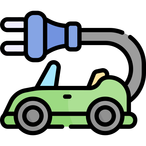 Electric car Kawaii Lineal color icon