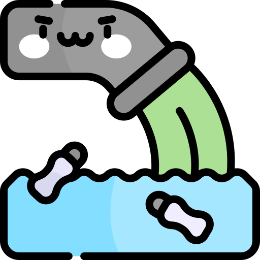 Water pollution Kawaii Lineal color icon