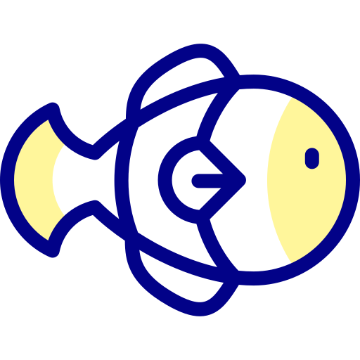 魚 Detailed Mixed Lineal color icon