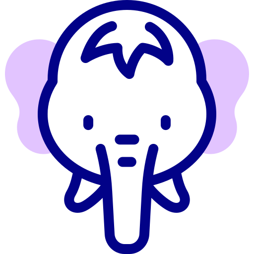 코끼리 Detailed Mixed Lineal color icon