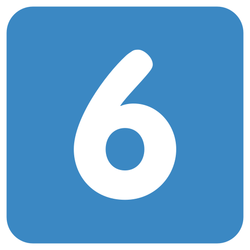 número 6 Generic Blue icono