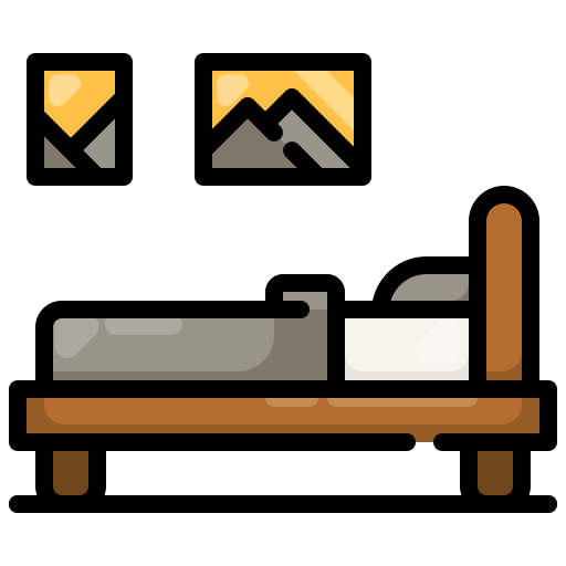 Bed Generic Outline Color icon