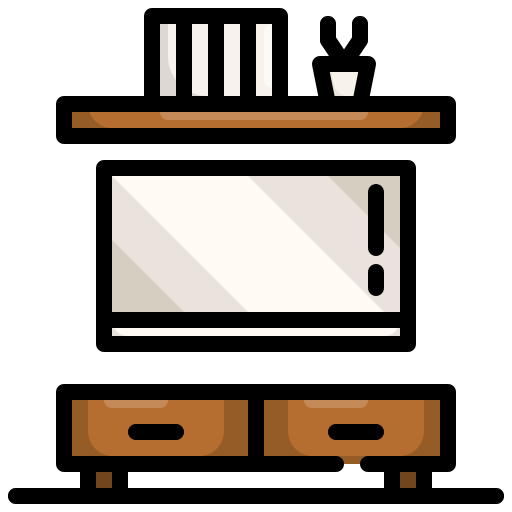 Tv stand Generic Outline Color icon