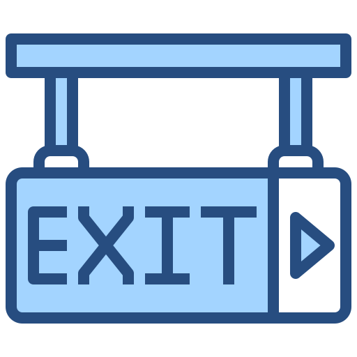 Exit Generic Blue icon