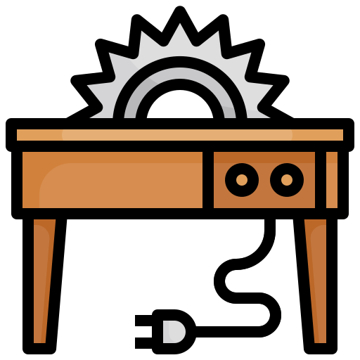 sierra de mesa Generic Outline Color icono