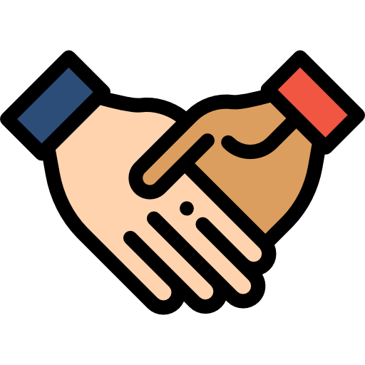Hand shake Detailed Rounded Lineal color icon