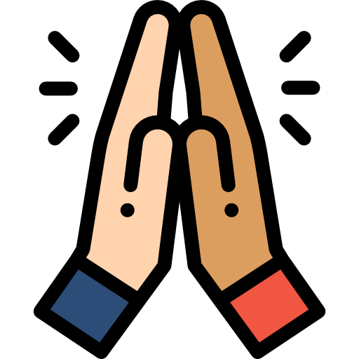 Pray Detailed Rounded Lineal color icon