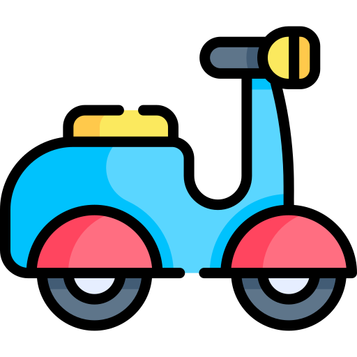 Motorbike Kawaii Lineal color icon