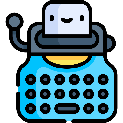 Typewriter Kawaii Lineal color icon