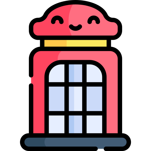 Телефонная будка Kawaii Lineal color иконка