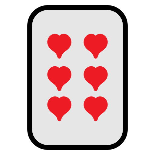zes van harten Generic Outline Color icoon