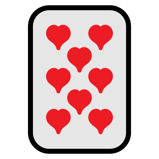 Eight of hearts Generic Outline Color icon