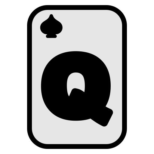 Queen of spades Generic Outline Color icon