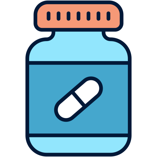 Бутылка с таблетками Generic Outline Color иконка