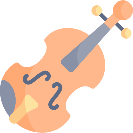 violín Kawaii Flat icono