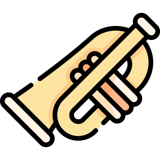 trompeta Kawaii Lineal color icono