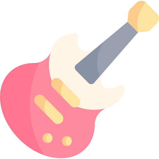 gitara Kawaii Flat ikona